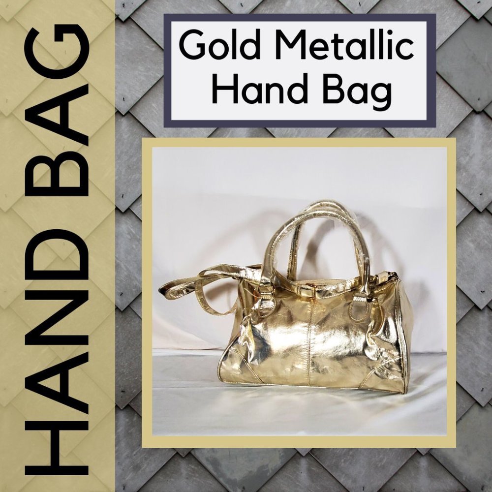 Gold Metallic Hand Bag